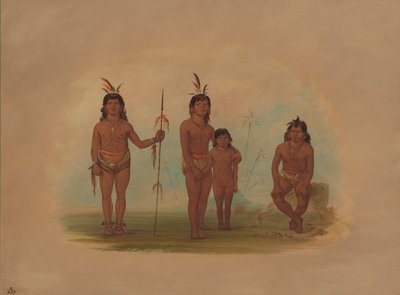Quatro índios Goo-a-give, 18541869. de George Catlin