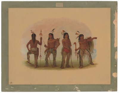 Quatro Guerreiros Navajos de George Catlin
