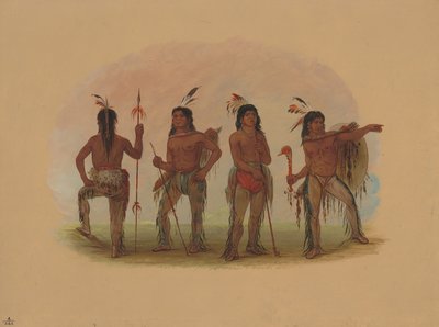 Quatro guerreiros navajos, 18611869. de George Catlin
