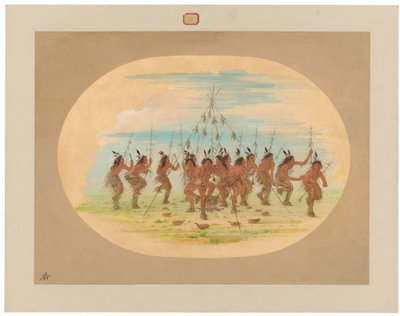 Dança do Milho Verde - Minatarrees de George Catlin