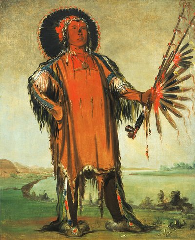 Ha-na-tá-nu-maúk, Chefe Lobo, Chefe Chefe da Tribo, 1832. de George Catlin