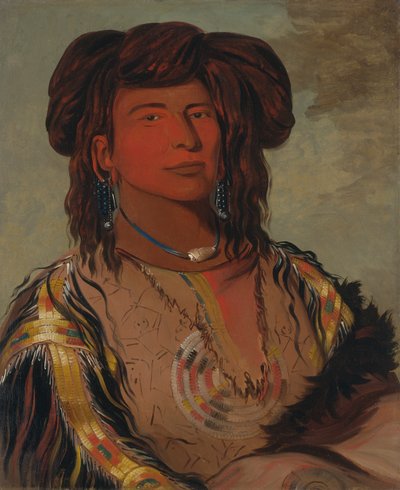 Ha-wón-je-tah, One Horn, Chefe Chefe da Tribo Miniconjou, 1832. de George Catlin