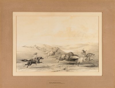 Índios a caçar búfalos--no. 29 de George Catlin