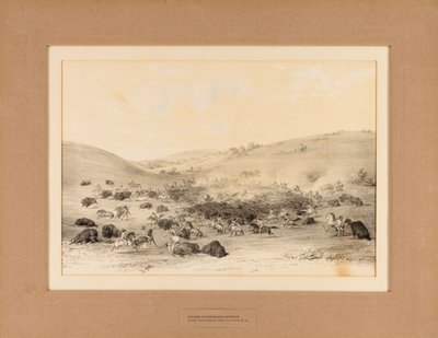 Índios a cercar o Búfalo--no. 9 de George Catlin