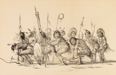 Índios em círculo, dançando--no. 30 de George Catlin