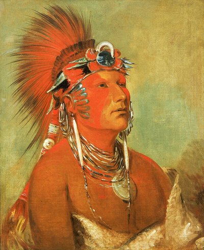 Jee-hé-o-hó-shah, não pode ser derrubado, um guerreiro de George Catlin