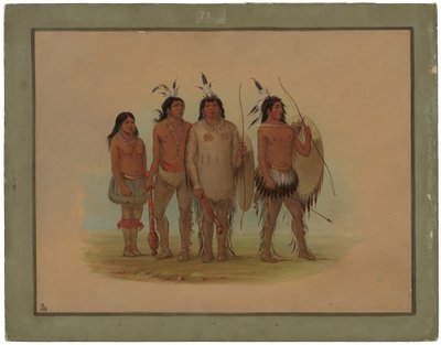 Chefe Kiowa, sua esposa e dois guerreiros de George Catlin