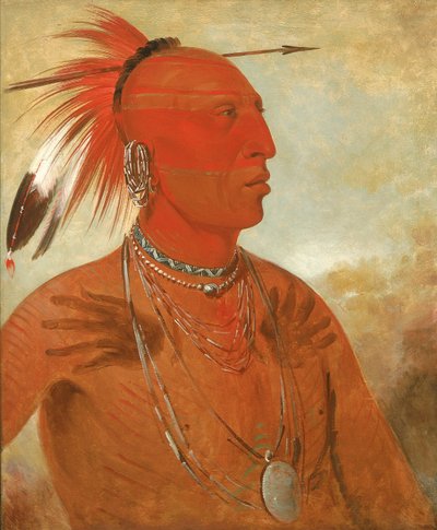 La-wáh-he-coots-la-sháw-no, chefe corajoso, um Pawnee Skidi (lobo) de George Catlin