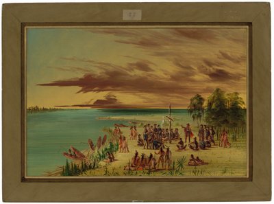 La Salle reivindicando a Louisiana para a França. 9 de abril de 1682 de George Catlin