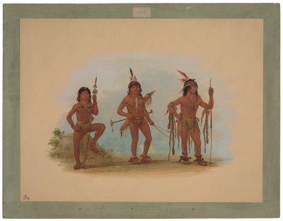 Lengua Medicine Man com dois guerreiros de George Catlin