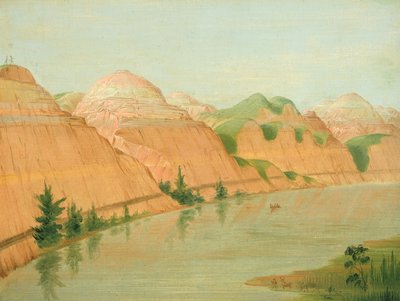 Magnífico Clay Bluffs, 1800 milhas acima de St. Louis, 1832. de George Catlin