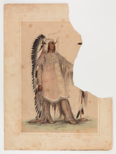 Mah-to-toh-pa, o chefe Mandan de George Catlin