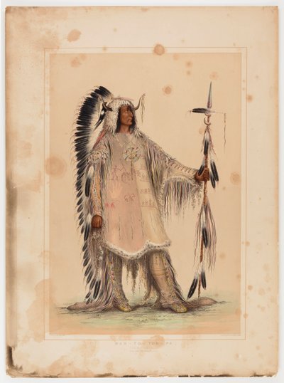 Mah-to-toh-pa, o chefe Mandan de George Catlin