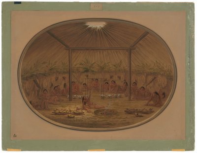 Cerimônia Mandan - A Água Afunda de George Catlin