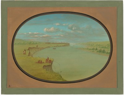 Vila Mandan - Vista Distante de George Catlin