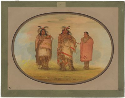 Menomonie Chief, sua esposa e filho de George Catlin