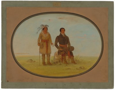 Chefe Mohigan e um missionário de George Catlin