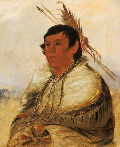Ni-a-có-mo, Fixe com o pé, um bravo, 1830. de George Catlin