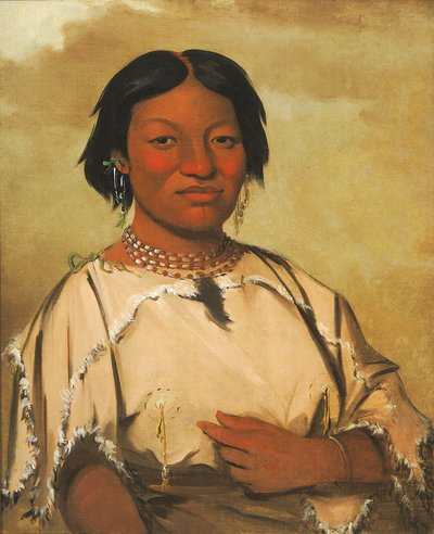 Oó-je-en-á-he-a, Mulher que vive na toca de um urso de George Catlin
