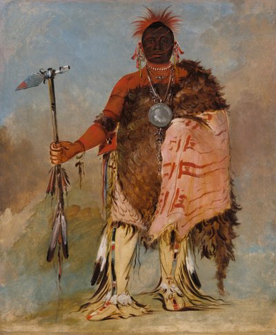 Om-pah-ton-ga, Big Elk, um famoso guerreiro, 1832. de George Catlin
