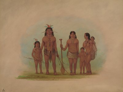 Orejona Chefe e Família, 18541869. de George Catlin