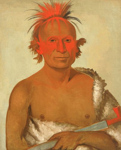 Pash-ee-pa-hó, Pequeno Chefe Esfaqueador, o Mais Novo, um dos bravos de Black Hawk de George Catlin