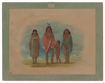 Chefe Patagon, seu irmão e filha de George Catlin