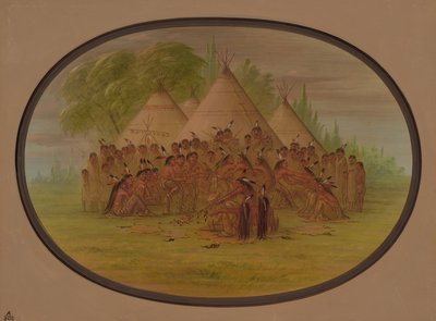Pipe Dance - Assinneboine, 18611869. de George Catlin