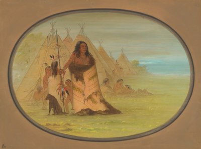 Chefe Puncah cercado por sua família, 18611869. de George Catlin