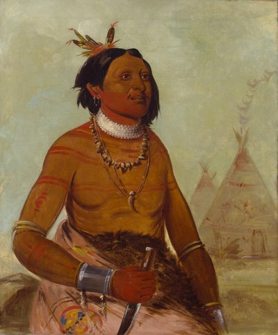 Quack-ham-kay, Stone Shell, a Brave, 1834. de George Catlin