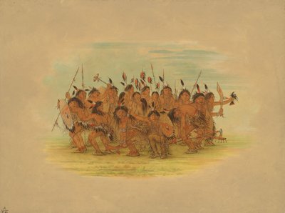 Dança do couro cabeludo - Sioux, 1861. de George Catlin