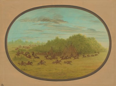 Luta simulada dos Camanches, 18611869. de George Catlin