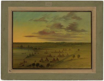 Sioux Village - Lago dos Cisnes de George Catlin