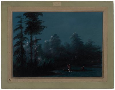 Spearing by Moonlight - Chaco de George Catlin