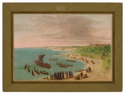 A expedição deixa Fort Frontenac no lago Ontário. 18 de novembro de 1678 de George Catlin