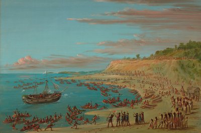O Grifo Entrando no Porto de Mackinaw. 27 de agosto de 1679, 18471848. de George Catlin