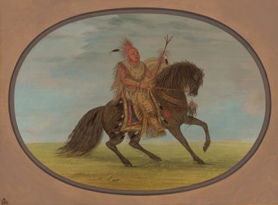 A Raposa Correndo em um Belo Cavalo - Saukie, 18611869. de George Catlin