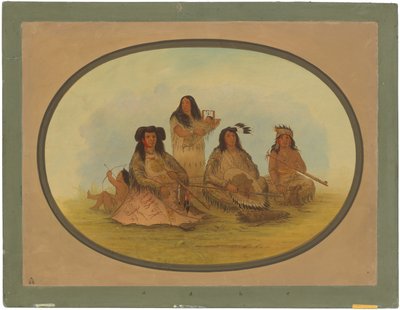 O chefe Sioux com vários índios de George Catlin
