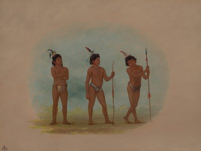 Três Crianças Aucas, 18541869. de George Catlin