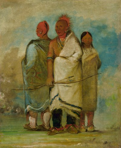 Três índios Fox, 1837-1839. de George Catlin
