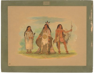 Três índios Minatarree de George Catlin