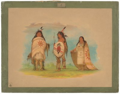 Três índios Riccarree de George Catlin