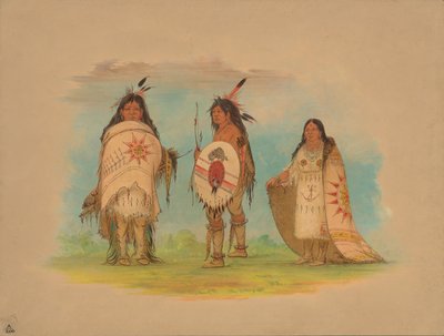 Três índios Riccarree, 1861. de George Catlin
