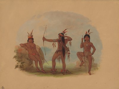 Três índios Woyaway, 18541869. de George Catlin