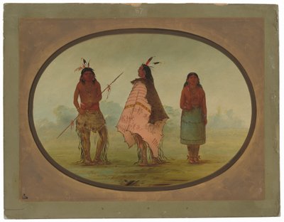 Dois guerreiros Apachee e uma mulher de George Catlin