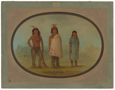 Dois guerreiros Chippewyan e uma mulher de George Catlin