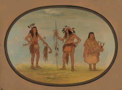Dois Guerreiros Ojibbeway e uma Mulher, 18611869. de George Catlin
