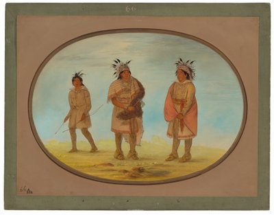 Dois Guerreiros Weeah e uma Mulher de George Catlin