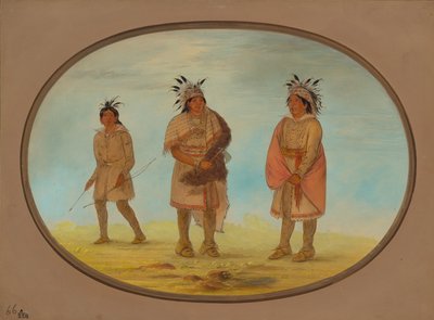 Dois Guerreiros Weeah e uma Mulher, 18611869. de George Catlin