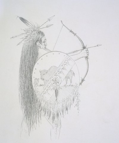 Un-ha-hon-she-kaw (As unhas dos dedos longos) 1852 de George Catlin